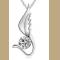 SS11015-2 S925 sterling silver angel wings necklace 