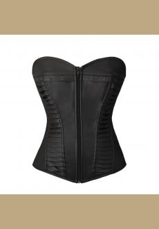 Black Corset with zipper front closure corset