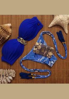 Chain Strapless Bikini Set