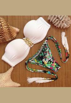 Summer Swimsuit Bath Suit Push Bikini set Solid Swimwears