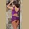 Purple lace garter halter camisole with ribbon front