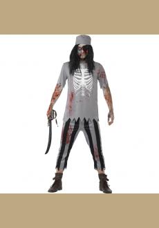 men pirate zombie costume
