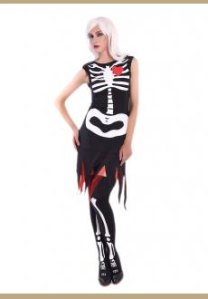 scary human skeleton cosplay costume