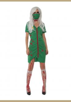 halloween green zombie costume,it comes with dress,mask