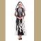 black and white zombie bride skeleton costume,it comes with headwear,dress