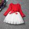 Children long sleeve dress cotton flower princess tutu skirt