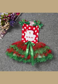   Europe and the United States christmas girl dress fashion Princess dot skirt manufacturers wholesale 