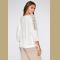 2016 New Autumn White Blouse Women Work Wear Lace Insert Sleeve Cotton Tops Ladies Shirt Plus Size blusas feminina 