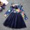 Korean style children s dress spring girls dress floral long sleeved princess skirt
