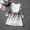   Wholesale high grade quality girls dress jacquard butterfly printing long sleeved princess dress