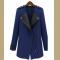 Stylish Lapel Collar PU Leather Splicing Long Sleeves Trench Coats Outerwear