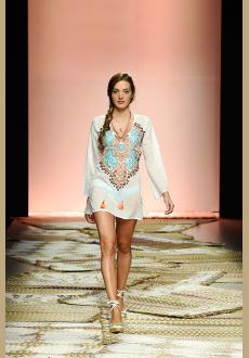 Thin Cotton Embroidered Beach Cover Up Blouse Beach Holiday Dress