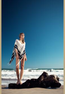 Knitted Cloak Beach Dress Tassel Knitted Beach Cover Up