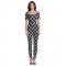 Women Jumpsuits Fashion Print Off the Shoulder with Belt