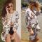 Summer Women Vintage Floral Loose Shawl Cardigan Boho Tops Jacket Blouse