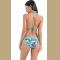 Women Summer Beachwear Sexy Printed Deep V Backless Push up Bikini Set Swimming Suits