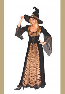 Spooky Witch Costume Womens Witches Halloween Horror Fancy Dress Outfit
