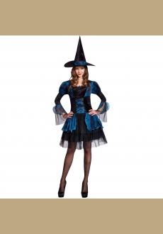 Blue Gothic Witch Adult Halloween Costume 