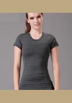 Quick Dry gym yoga tights compression shirt female sports T shirt summer short sleeved T shirt