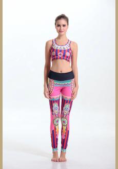 Women s Printed Athletic Yoga Bra Tops and Legging Pants