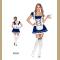 Sexy blue Bavarian oktoberfest beer girl costume gothic maid dress