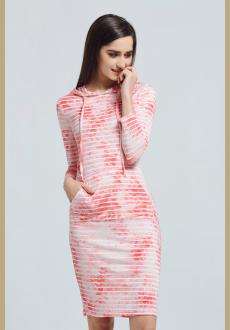 Spring Summer Fashion Women Striped Tie Hooded Tight Dresses