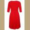 Red  Sleeve Draped Swing Dres