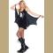 Black Jersey Dress Spiderweb Cosplay Costume