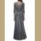 Women's Lace Sleeves Pleated Wedding Gown Dress