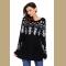 Black A-line Casual Fit Christmas Fashion Sweater