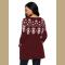 Burgundy A-line Casual Fit Christmas Fashion Sweater