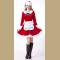 Sexy Women Santa Costume Adult Cosplay Christmas Costume Cute Girl Christmas Party Fantasy Dress Up White Hat  Gown