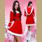 Adult Christmas Costume for Women Red Velvet Fur Dresses Sexy Woman Santa Claus Costume