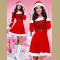 Adult Christmas Costume for Women Red Velvet Fur Dresses Sexy Woman Santa Claus Costume