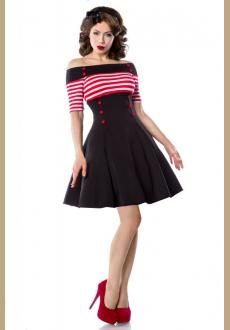 Women's Stripes Vintage Retro 1950s Style Swing Cocktail Dress