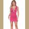  Ruched  Mini Dress Strechable sexy Spandex Tight Fitted Party Dress Pink