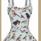 1950s Vintage Rockabilly Floral Sleeveless Swing Casual Cocktail Party Dress