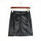New Fashion Women Black Faux Leather Vintage Skirts Vogue Lace Up Pencil Mini Skirt Sexy Split Side Bodice Short Skirts