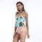 Reversible Moulded Cup High-waisted Falbala Design Bikini Set