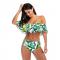 Women Floral Print Ruffle Bikini 2 Piece Set Frilled Halter Bandage Bathing Suit Swimwear Summer Plus Size Swimsuit