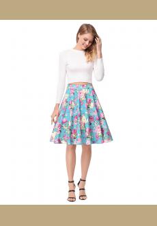 Elegant floral skirt waist skirt pendulum