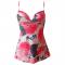 Women's Flower Print Tankini Top Underwire Skirt Swimsuit Bathing Suit Swimsuit