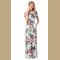 Women's Short Sleeve Floral Print Maxi Dress With Pockets
