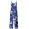 BOHO style Women Jumpsuits Sexy V-neck Fashion floral printing Rompers Ladies Full Length halter One Piece Pants Wide le