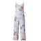 New Kawaii Floral Jumpsuit Fashion Women Spaghetti Strap Long Playsuits Casual Beach Long Pants Jumpsuits Overalls Pocke