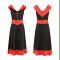 Fashion Ladylike Charming Vintage Red Shoulder Formal Ball Gown Party Women Dress