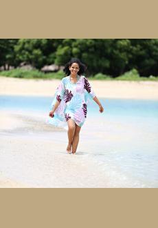 Printed Beach Bikini Cover Up Summer Elegant Beach Dress Tops