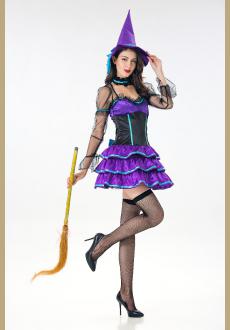 Women's Adult Purple Witch Halloween Costume
