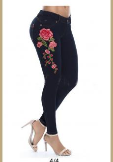 Women's Fashion Sexy Floral Print Skinny Jeans Denim Long Pants