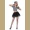 Halloween Carnival Sexy Costume Prisoner Costumes Zippered Dress Stripes Clothes Set For Women